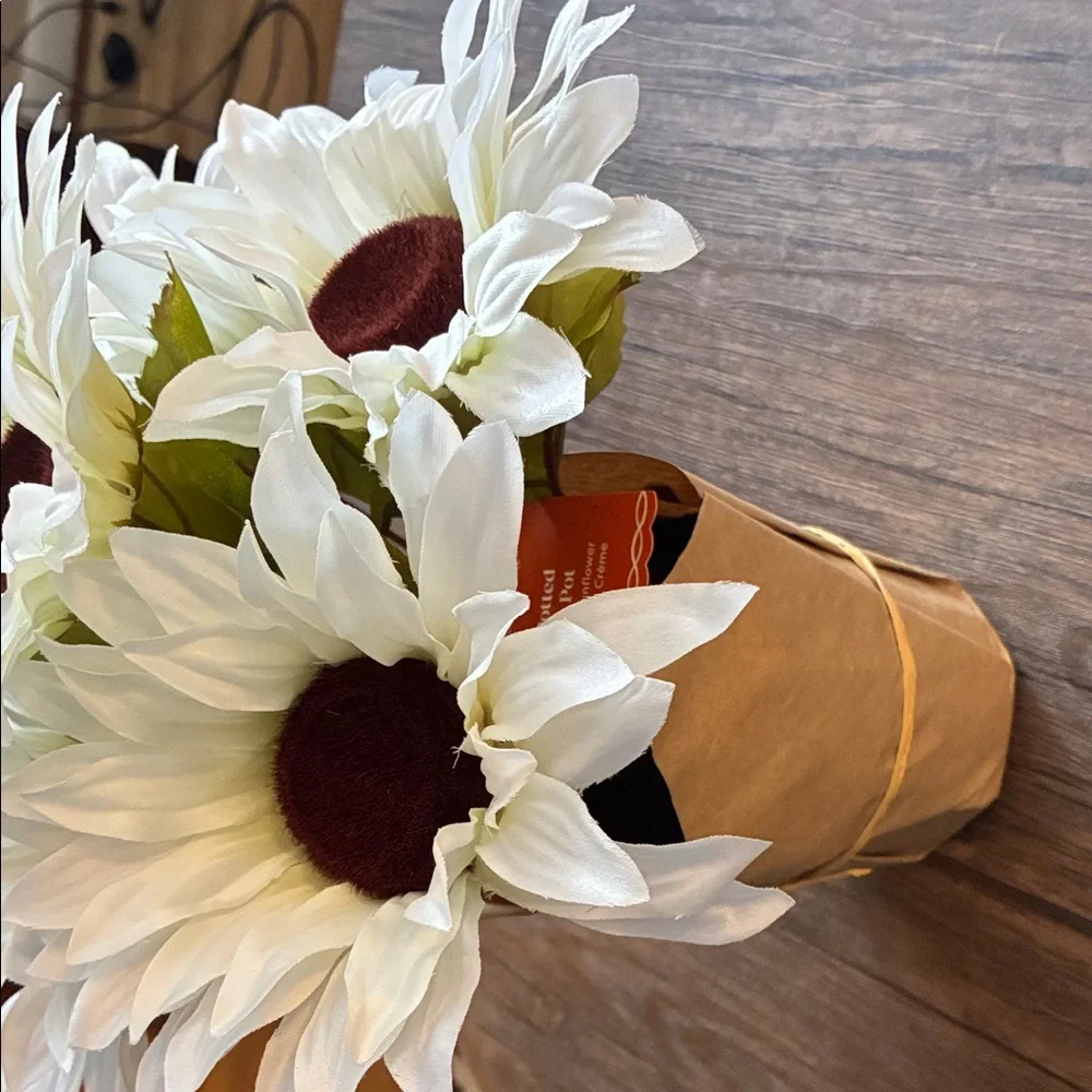 Ashland Faux Sunflower Bouquet with White Petals